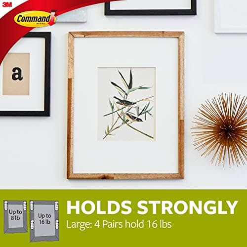Command Large Picture Hanging Strips, Damage Free Hanging Picture Hangers, Wall Adhesives for Wall Decor, 12 White Adhesive Pairs (24 Command Strips) — view 3