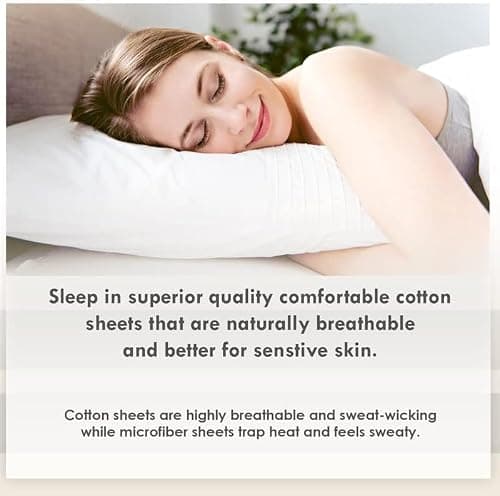 Pizuna Pure 100% Cotton Queen Duvet Cover with Shams, Luxurious 400 Thread Count Long Staple Cotton Sateen Weave with Hidden Button Closure (Combed White Cotton Duvet Covers Queen) — view 4