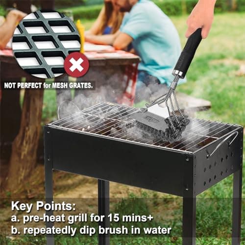 Grill Brush and Scraper Bristle Free – Safe BBQ Brush for Grill – 18'' Stainless Grill Grate Cleaner - Safe Grill Accessories for Porcelain/Weber Gas/Charcoal Grill – Gifts for Grill Wizard — view 5