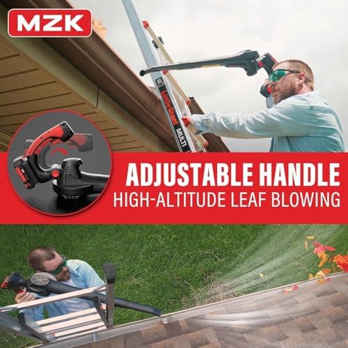 MZK Cordless Leaf Blower,20V Battery Powered Electric Blower for Lawn Care, Electric Lightweight Leaf Blower for Blowing Leaves, Patio Cleaning and Dust(2 * 2Ah Battery & Charger Included), Wine Red — view 5