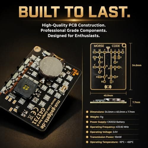 Morse Code Trainer Card Pro (LED Edition), Portable Trainer Morse Code Trainer, Morse Code Learning Kits for Hobbyists & Beginners (2 pcs) — view 5