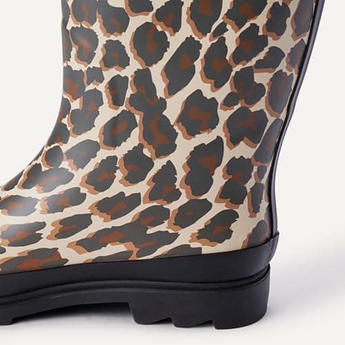 Amazon Essentials Women's Waterproof Tall Rain Boot with Adjustable Buckle, Leopard, 8 — view 5