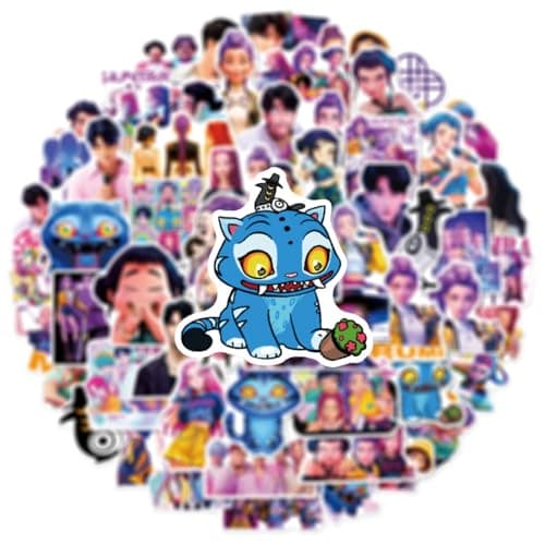60 Pack Demon Hunters Stickers for Kids, Kpop Party Favors, Vinyl Waterproof Cool Movie Stickers for Water Bottle Laptop Computer Phone — view 2