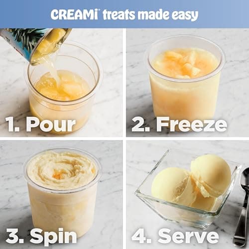 Ninja NC301 CREAMi Ice Cream Maker, for Gelato, Mix-ins, Milkshakes, Sorbet, Smoothie Bowls & More, 7 One-Touch Programs, with (2) Pint Containers & Lids, Compact Size, Perfect for Kids, Silver — view 6