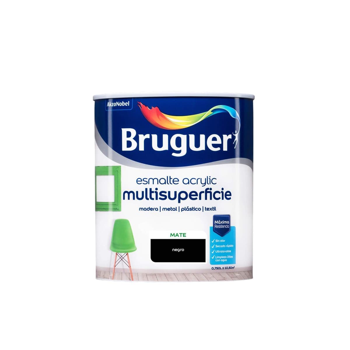 Bruguer Acrylic Multisuperficie Esmalte al agua Satinado - Pintura 750 mL, Blanco Permanente — view 22