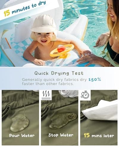 FURTALK Baby Sun Hat with Neck Flap UPF 50+ Adjustable Baby Boys Girls Summer Beach Hat for Traveling Swim Hat Beige — view 4