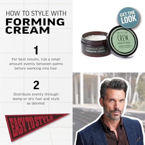 American Crew Men's Hair Forming Cream, Like Hair Gel with Medium Hold & Medium Shine, 3 oz — view 4