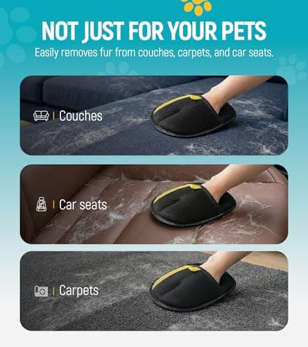 Bispoy Pet Hair Removal Glove for Dogs & Cats - Upgraded Reusable Electrostatic Pet Hair Glove, Pet Hair Remover Tool for Laundry, Couch, Carpet & Car Seat, Gentle Grooming Mitt — view 5