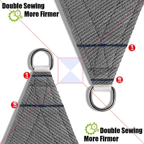 Outdoor Sun Shade Sail Canopy,10' x 14' Rectangle Shade Cloth UV Block Sunshade Fabric - Patio Cover Awning Shelter for Pergola Backyard Garden Yard (Grey Color) — view 4