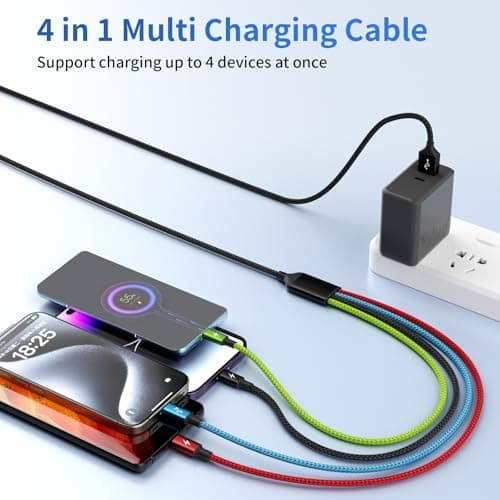 4 in 1 Multi Charging Cable, 2 Pack 5FT Charging Cords for Multiple Devices — view 5