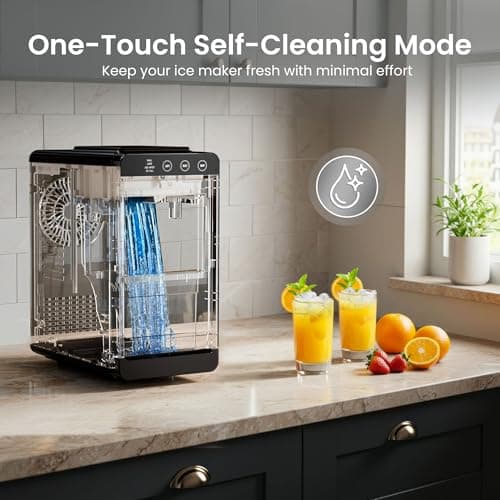 Kismile Portable Countertop Ice Maker Machine, 26lbs Ice in 24Hrs, Self-Cleaning Ice Maker with Selectable Ice Size & Internal Light, Compact Design for Home/Kitchen/Bar — view 4