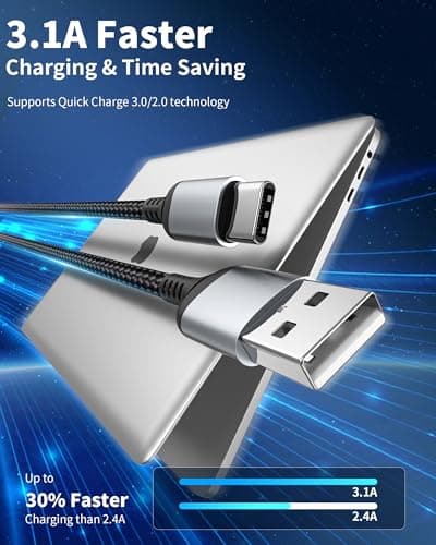 Adiceve USB to USB C Cable 3FT, 2-Pack USB Type C Cable Fast Charging, Braided 3FT USBA to USBC Cable, USB-A to USB-C Carplay Cord for iPhone 17/16/15 Pro Max, Samsung Galaxy S26 S25 S24, Black
