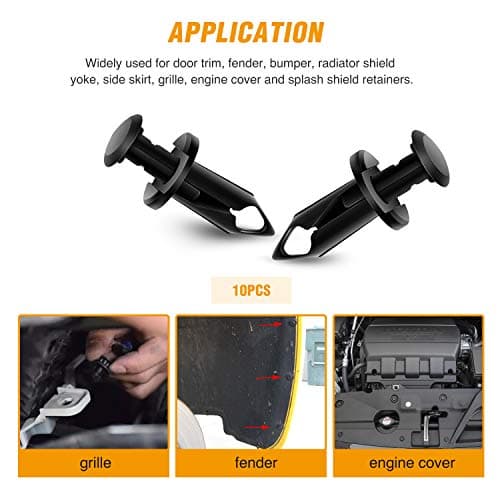 GOOACC GRC-70 35PCS Engine Under Cover Splash Shield Guard Body Bolts Bumper Fender Liner Push Retainer Fastener Rivet Clips, Black — view 5
