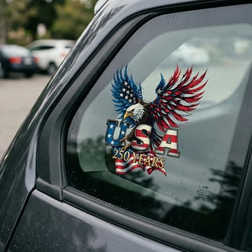 2pcs USA 250th Anniversary Merchandise - Patriotic 1776-2026 Vinyl Car Decals and Bumper Stickers for Cars, Trucks, Vehicles, 250 Years Commemorative Window Decal — view 5