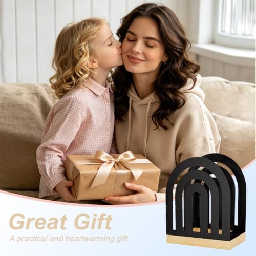 NBPUJ Metal Napkin Holder for Table with Wood Base, Matte Black Cocktail Napkin Dispenser, Compact Arch Round Frame Decorative Holder for Kitchen Countertop, Dining Table, Restaurant, Home. — view 4