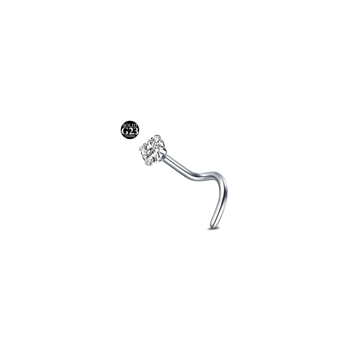 AceFun 20G piercing nariz titanio plata 1 forma G23 plata recta Piercing nariz Joyería para Mujeres Hombres plata circonio cúbico diamantes 1.5mm 2mm 2.5mm 3mm — view 7