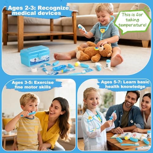 Doctor Kit Kids Toys for 2 3 4 Year Old Girl Boys Pretend Play Dress Up — view 5