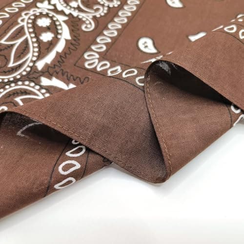 APIGANIZ 100% Cotton Bandanas, 21 x 21 inches, Set of 6 (Basic - Brown/Bungundy/Beige) — view 4