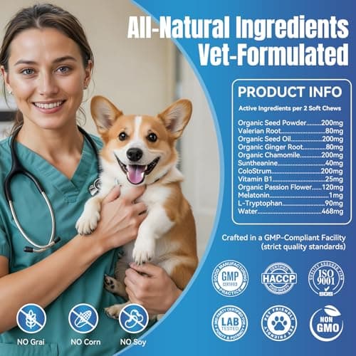 ColEaze Dog Calming Chews- Sleep Aid Melatonin for Dogs Anxiety Stress Relief Noise, Thunder, Barking, Separation, Calming Chews for Dogs Small Medium Large & All Breeds, 200ct — view 4