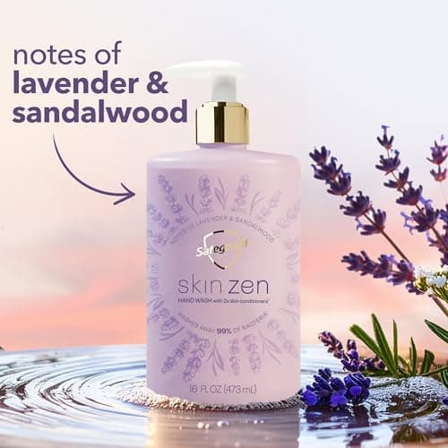Safeguard Liquid Hand Soap, Skin Zen, Washes Away 99% Bacteria, Made with Natural Moisturizers & 2X Skin Conditioners, Safeguarding Families, PH Balanced Formula, Lavender & Sandalwood Scent, 16 oz — view 3