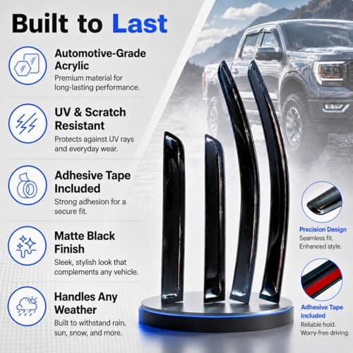 IG Window Visor Fit for 2009-2018 RAM 1500 Crew Cab, Out-Channel Rain Guards Vent Deflectors 4PC, Truck Accessories for 2019-2024 RAM 1500 Classic, 2010-2025 RAM 2500 3500 (Mega & Crew Cab) — view 5