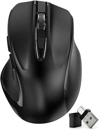 Qullqian Rechargeable Bluetooth Wireless Mouse for MacBook air/MacBook pro/Tablet/Mac/Laptop/Apple/pc/, Silent Slim Use Bluetooth 5.2/3.0 and 2.4GHz USB Type-C Receive