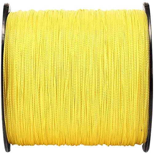 Mounchain Braided Fishing Line Abrasion Resistant Braided Lines 4 Strands Super Strong PE Fishing Line 547 Yards 10lb Yellow — view 3