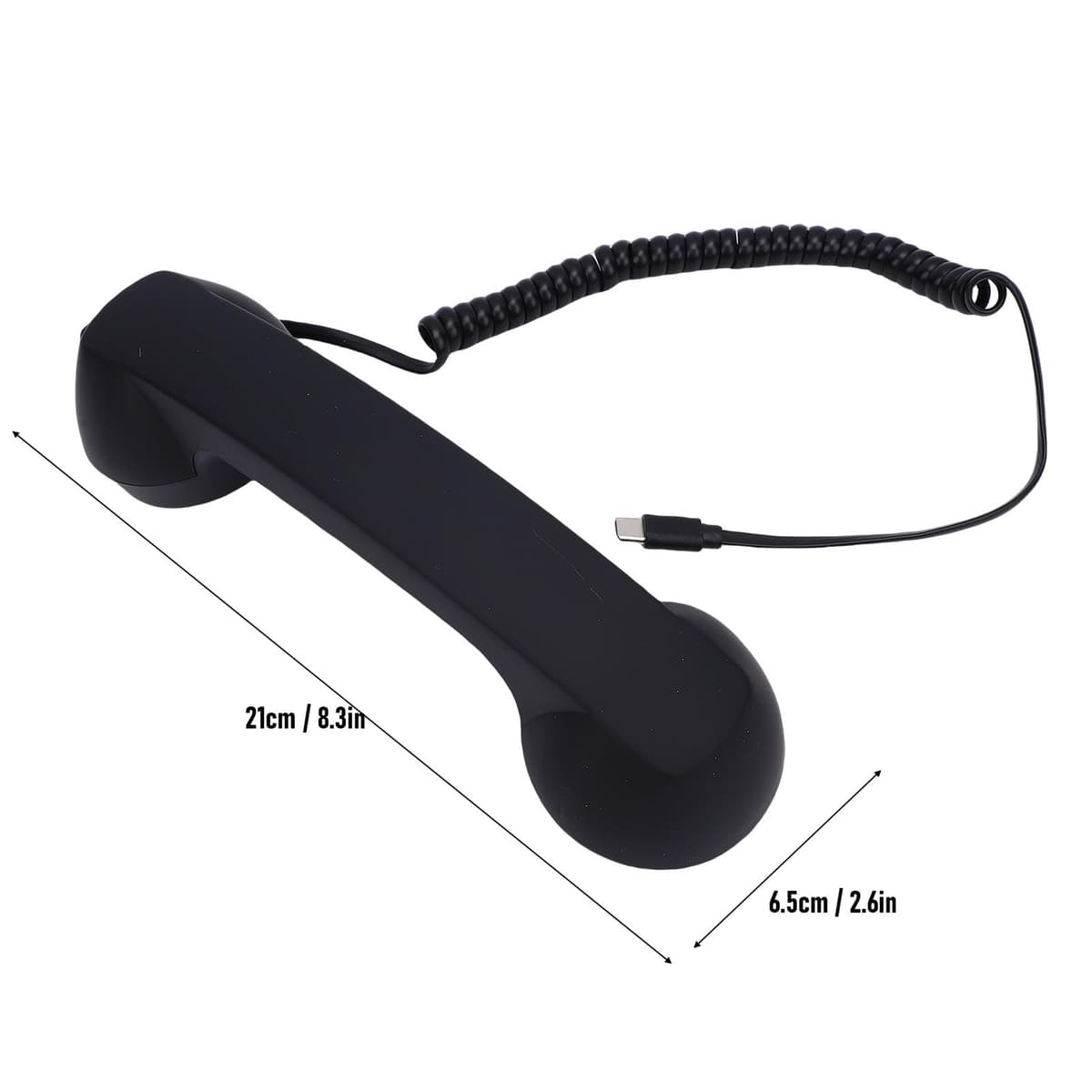 Auricular de Teléfono Retro USB C con Control de Volumen de Micrófono, Receptor de Teléfono Vintage con Cable, Accesorio de Móvil Reductor de Radiación de la Vieja (Black) — view 4
