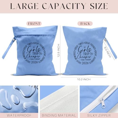 zcyxuuw Girls Trip Gifts Wet Dry Bag, Beach Bag Wet Bag Favors, for Swimsuit Toiletry Travel Essentials For Women Aloha Bags, Beach Travel Gym Laundry bags for Dirty Diaper Swimsuit Gifts (Blue)