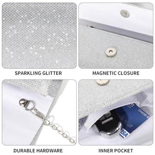 lovyoCoCo Evening Bag Clutch Purses for Women, Ladies Sparkling Party Handbag Wedding Bag — view 3