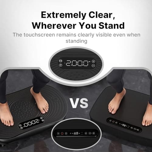 MERACH Vibration Plate Exercise Machine, Vibrating Platform with LED Touch Screen Bluetooth Pull Cord, Full Body Home Exercise Equipment for Women Men — view 2