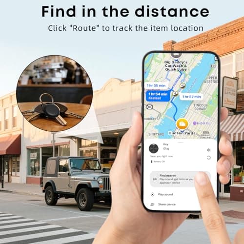Android Tracker Tag 2 Pack, Smart Tag Compatible with Google Find Hub, Bluetooth Key Finder, Luggage Tracker for Suitcase, Item Locator for Keys,Wallet,Pets,Bag, Replaceable Battery — view 5