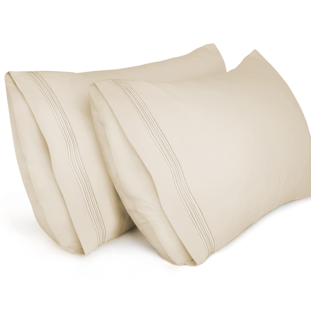 Lirex 2-Pack Fundas de Almohada 1800 hilos, Fundas de Almohada de Microfibra Suave Cepillada, Transpirables sin Arrugas y Lavables a Máquina (50x70 cm, Blanco) — view 17