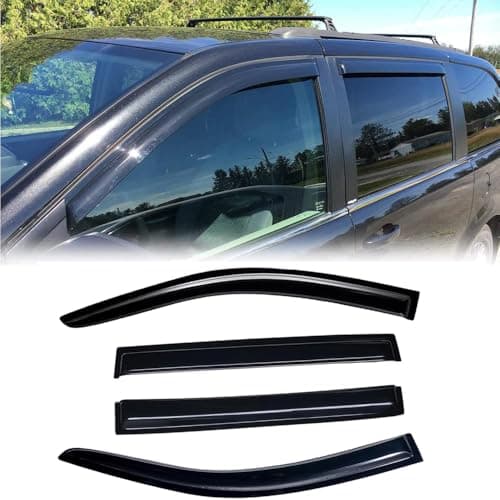 Deebior Original Side Window Visors Rain Guards for 2008-2020 Dodge Grand Caravan&2008-2016 Chrysler Town & Country, 4pcs Out-Channel Tape-On Nice Wind Deflector Set 94251