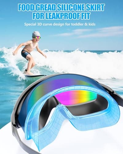Aegend New Kids 2 Pack Wide View Swim Goggles, Anti-Fog/UV No Leak Goggles with Ear Plugs Kids 3-14 — view 5