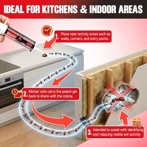 4 Tubes Ant Gel Bait, Indoor and Outdoor Use, Keeps Most Major Ant Species Away, Pets & Kids Safe — view 2