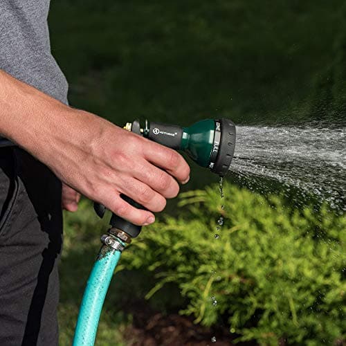AUTOMAN-Garden-Hose-Nozzle, Metal Water Spray Nozzle with Heavy Duty 7 Adjustable Watering Patterns,Slip Resistant for Watering Plants,Lawn& Garden,Washing Cars,Cleaning,Showering Pets & Outdoor Fun. — view 6