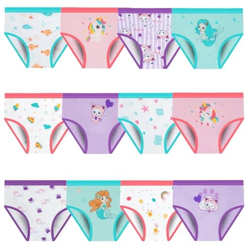 JackLoveBriefs Girls Soft Cotton Underwear with 12 Packs Panties Assorted Briefs(2-3T)
