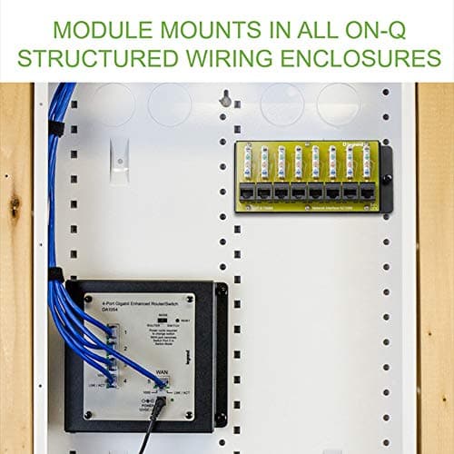 Legrand - OnQ Cat 6 Network Interface Module - Compatible with All OnQ Enclosures - 8-Port Ethernet Connectivity for Home Networks, UL Listed (AC1068) — view 3