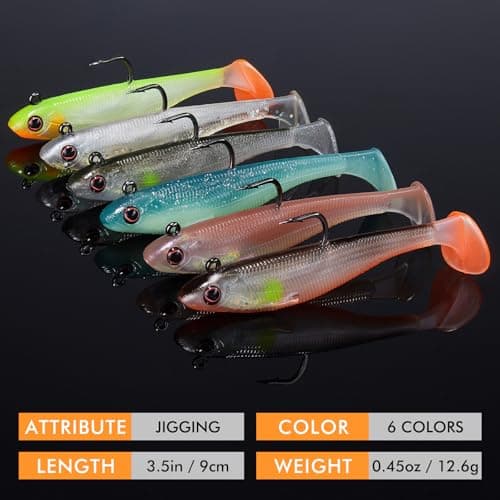 TRUSCEND Pre-Rigged Soft Fishing Lures, Well-Made Easy Catching Lures for Family Fishing, Great Action Swimbait with Spinner, All-Conditions Fishing Gear for Bass Trout Walleye, Crappie Fishing Jigs — view 5
