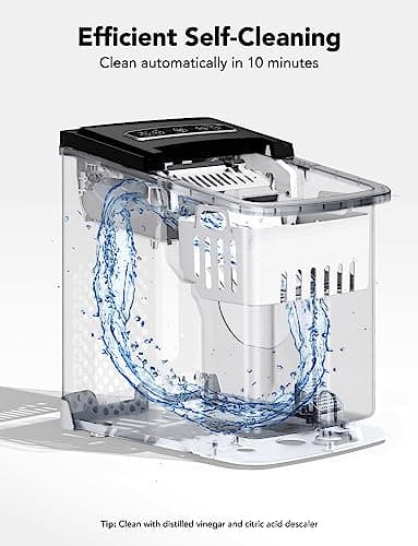 GoveeLife Smart Countertop Ice Makers, Portable Ice Maker Machine with Self-Cleaning, 6 Mins 9 Bullet Ice, 26lbs/24Hrs, Voice Remote for Home Kitchen Party Camping, with Ice Scoop Stainless Silver — view 5