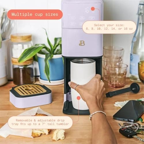 Programmable Single Serve Coffee Maker with Integrated Burr Grinder, Touch Controls, Fresh Custom Brew, Compact Design, Easy to Use — view 7