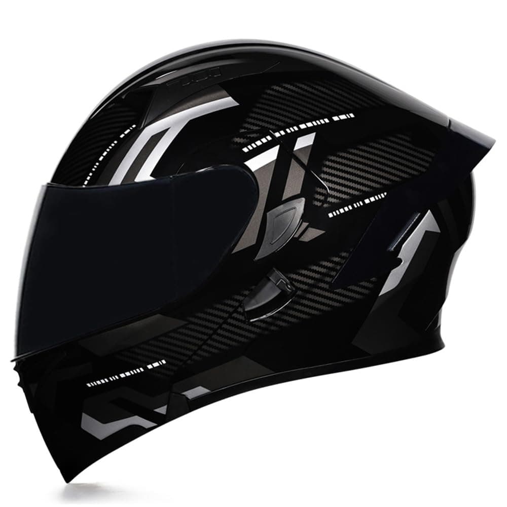 Full Face Flip Up Motorcycle Modular Helmet Integrated Motorbike Dual Visor for Adults Men Women Moped Street Racing DOT Approved — view 44