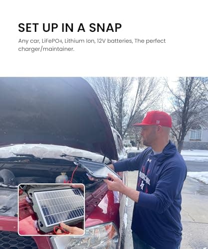 Solar Battery Trickle Charger for Car Battery, Portable and Waterproof Solar Battery Maintainer, Amorphous Silicon Solar Panel car Battery Charger (Solar Battery Charger 7.5W) — view 3