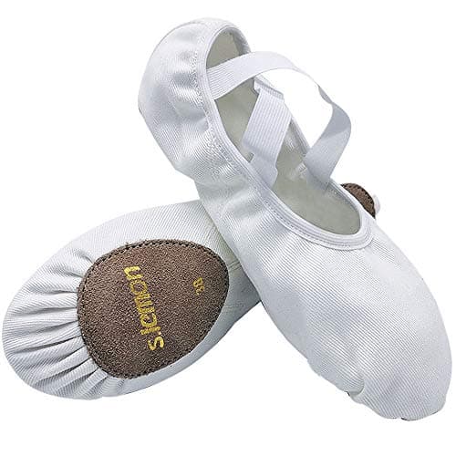 s.lemon Stretch Ballet Shoe,Girls Women Split Sole Elastic Dance Slippers Ballet Shoes TLB White 36