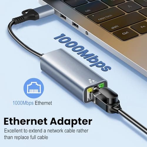 USB C to Ethernet Adapter, USB 3.0 to RJ45 Gigabit LAN 1000 Mbps Wired Network, USB to Ethernet Adapter for Laptops/Tablet, Compatible with Windows XP, MAC OS, Linux, Vista 7 8 10 11