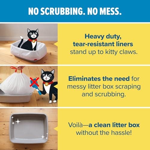Jonny Cat Litter Box Liners: Heavy Duty - Tear & Leak Resistant - Drawstring Close - Jumbo, 15 Count — view 4