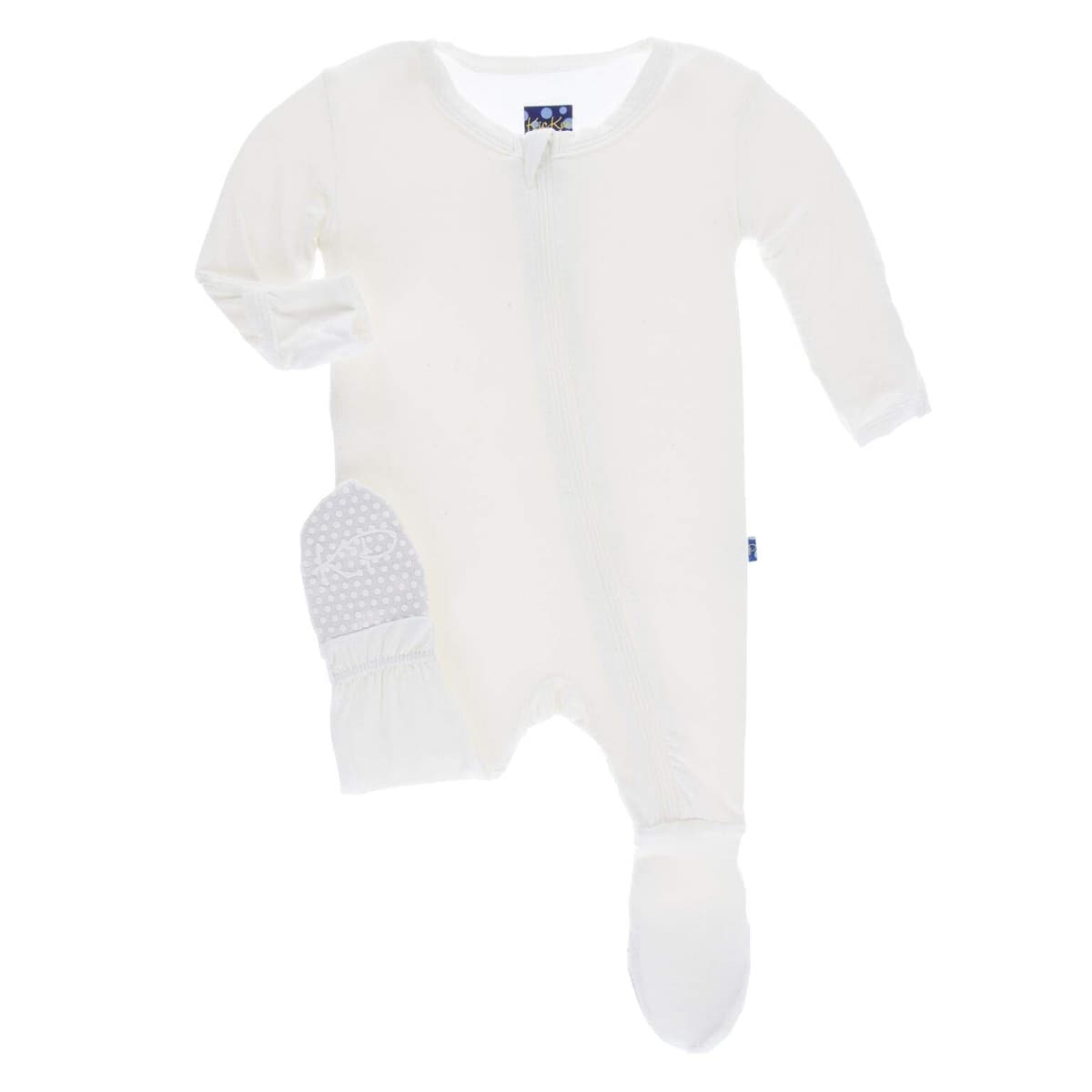 KicKee Pants Little Girls Basic Footie with Zipper - Lotus, 6-9 Months — view 7