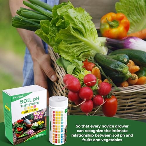 NewTest Soil pH Test Kit: Upgraded 125 Soil pH Test Strips with Measuring Cylinders for Accurate Testing pH Level of Garden Lawn Grass Flower Vegetable Compost Dirt — view 5