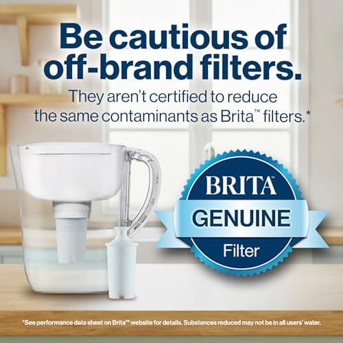 Brita Standard Replacement Filter, Reduces Contaminants while keeping healthy minerals, Certified by WQA to reduce Chlorine for improved taste, Made without BPA, Replace after 151 litres, 5 Count — view 9